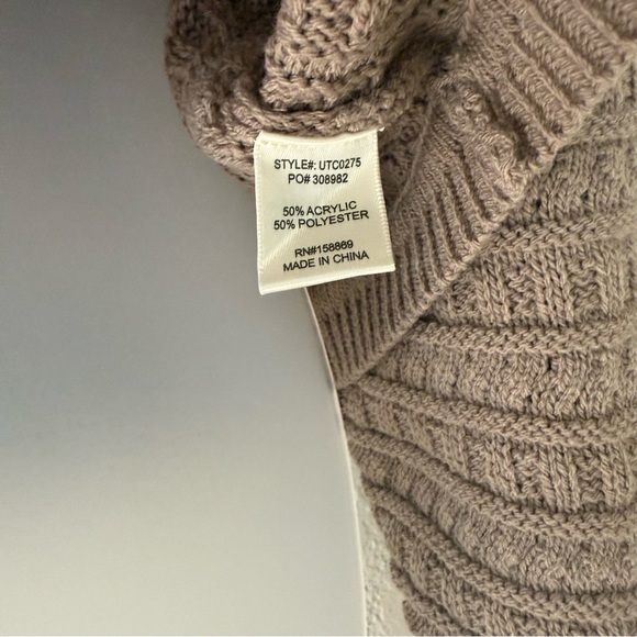 Promesa Brown Crew Neck Sweater with Textured Knit Womens Medium - Picture 3 of 6